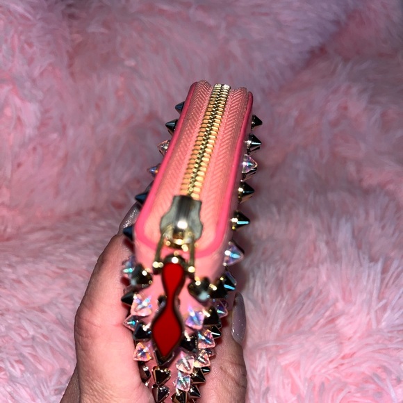 Christian Louboutin Pink Studded Wallet - Picture 3 of 11